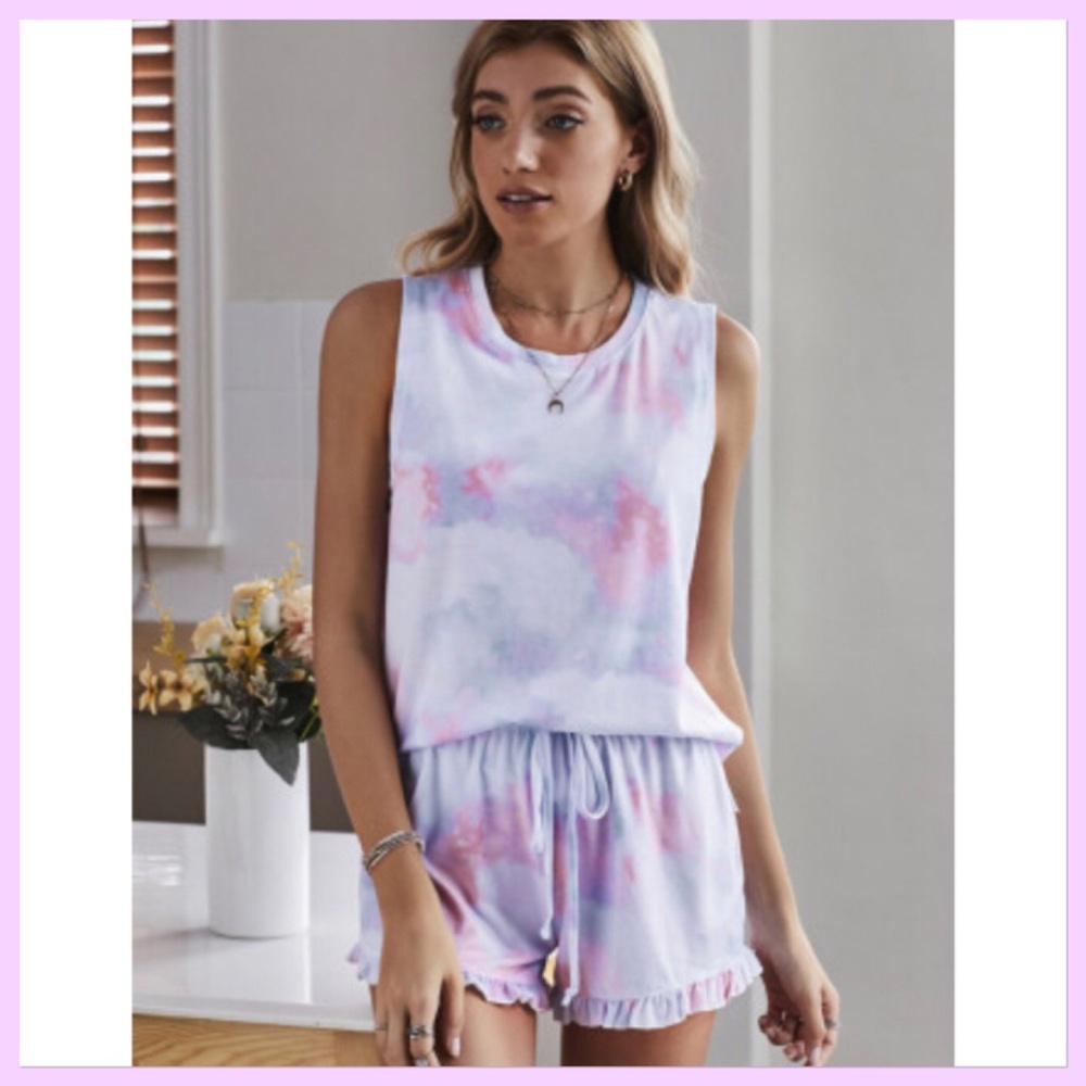 Tank and shorts lounge wear set pajama